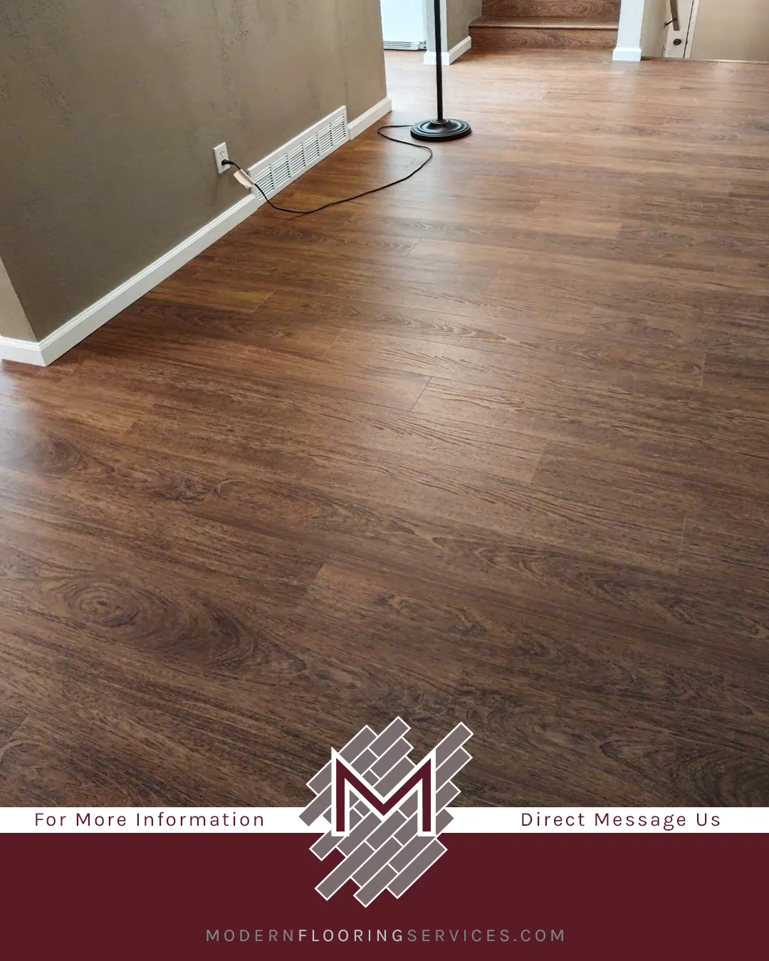 Brazilian Cherry Waterproof Rigid Vinyl Plank Flooring Installation