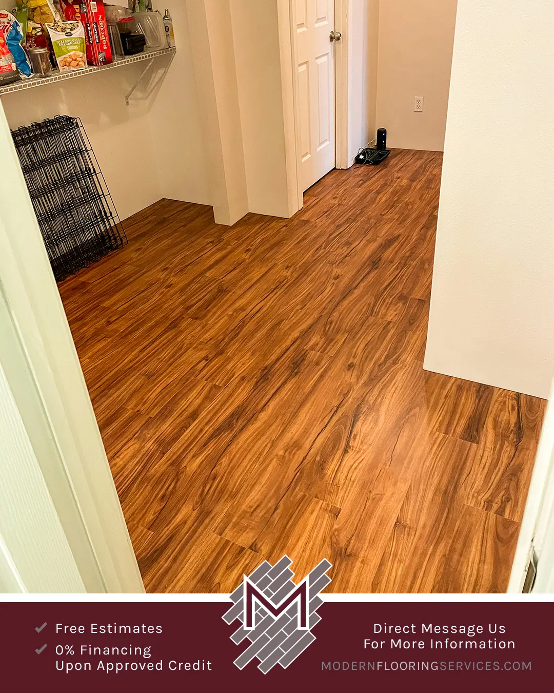Tranquility Ultra Golden Teak Waterproof Luxury Vinyl Plank Flooring Installation.