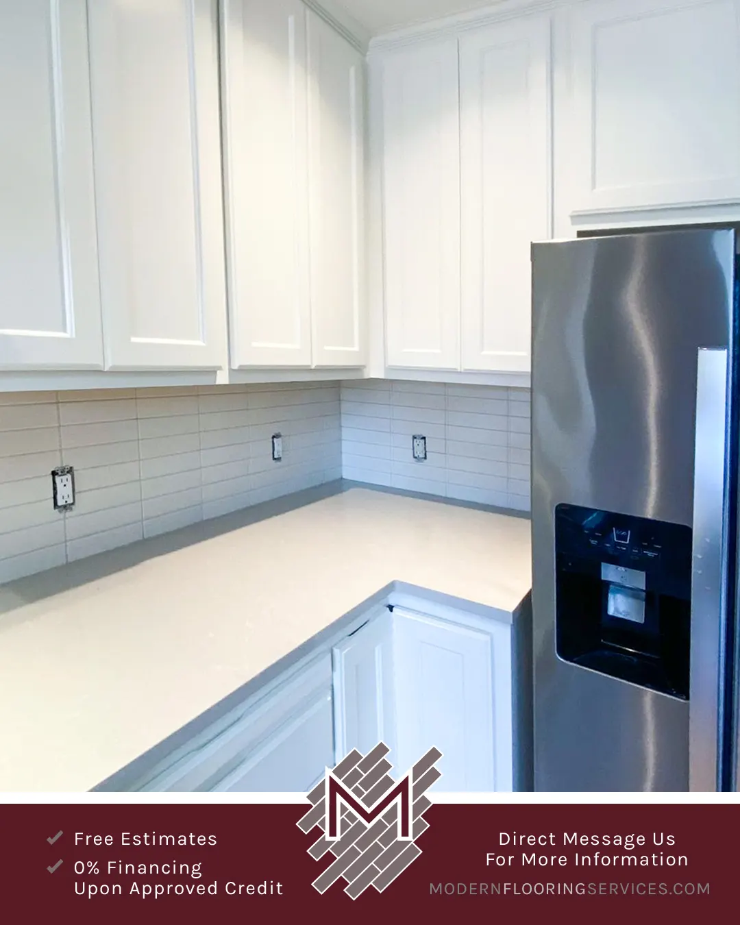 Elegant Kitchen Backsplash Installation By Modern Flooring Services.