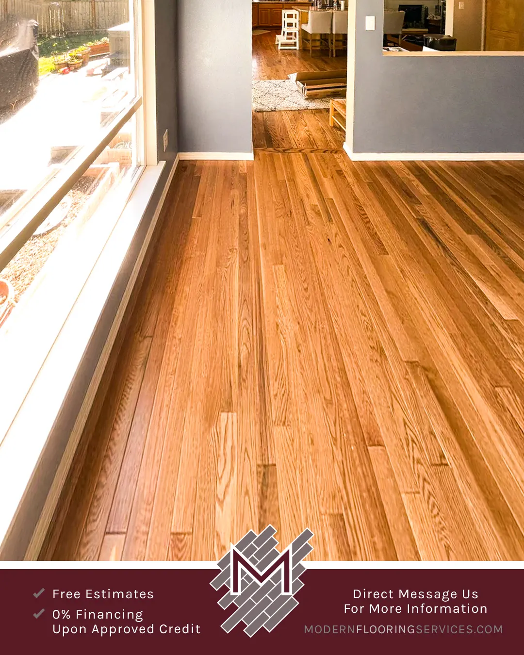 Hardwood Flooring Installation By Modern Flooring Services.