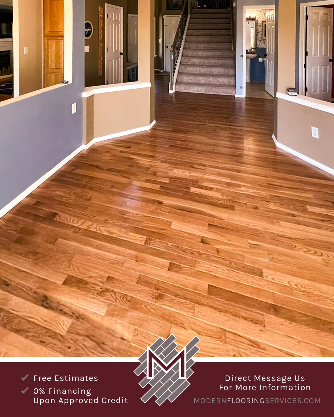 Hardwood Flooring Installation By Modern Flooring Services.