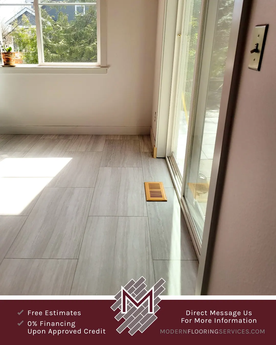Luxury Vinyl Tile Flooring Installation.