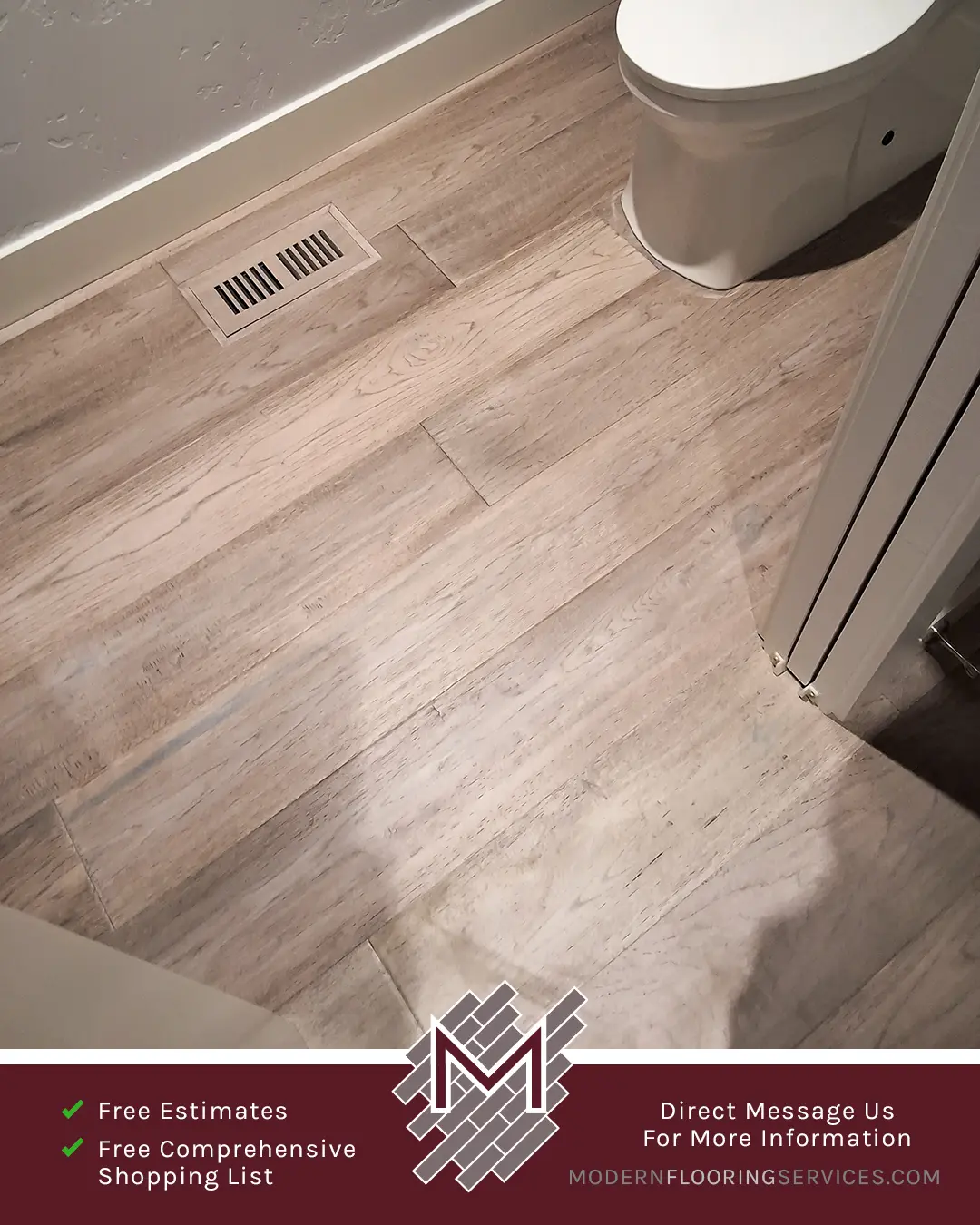 Engineered Hickory Hardwood Flooring Installation By Modern Flooring Services.